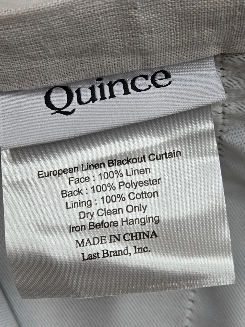NWT QUINCE Set Of 2 48x96 European Linen True Blackout Curtains Cloud 9274